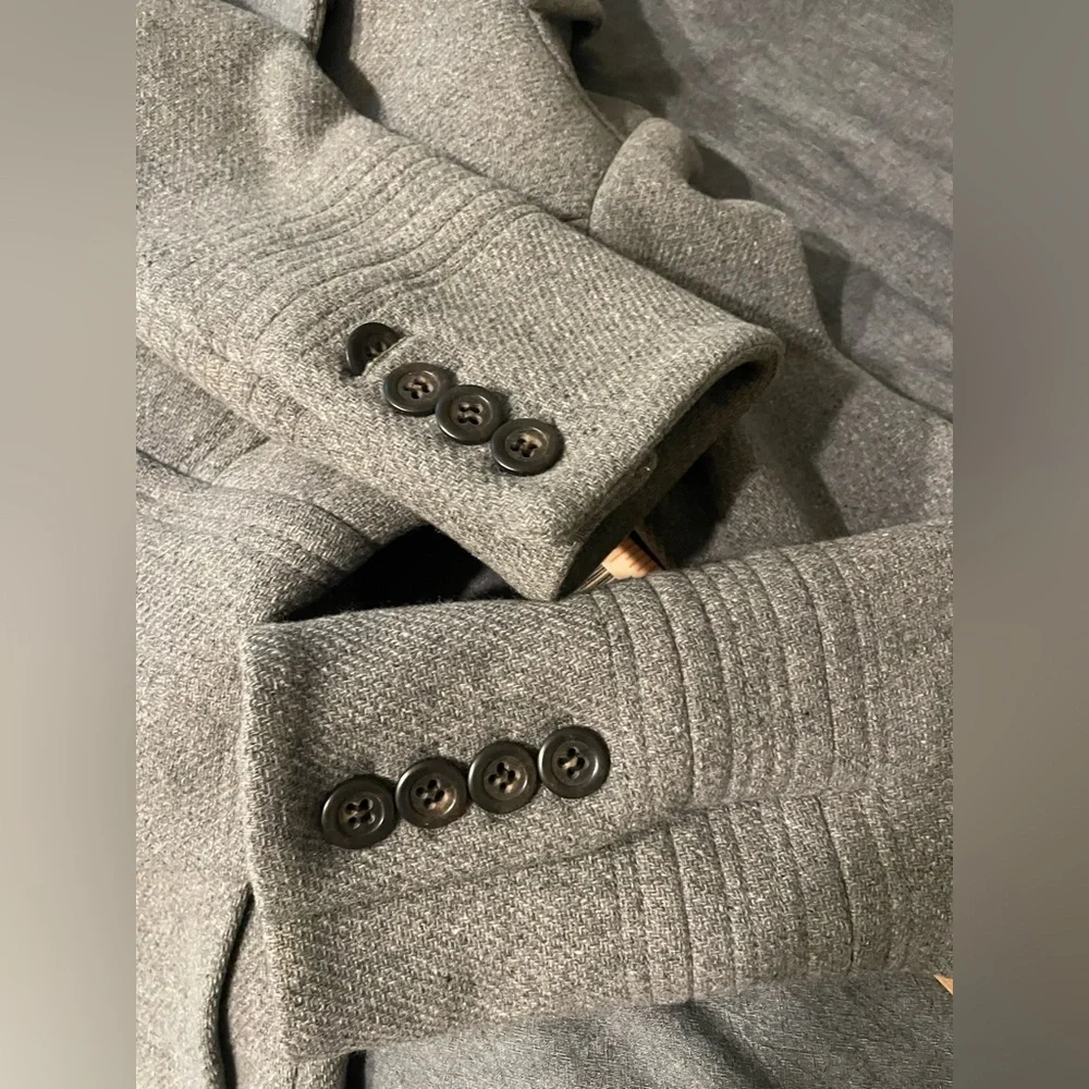 J. Crew Gray Wool-Blend Pea Coat with Belted Waist - Picture 11 of 14